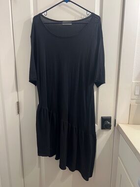 Zara Black Asymmetrical Ruffle Dress